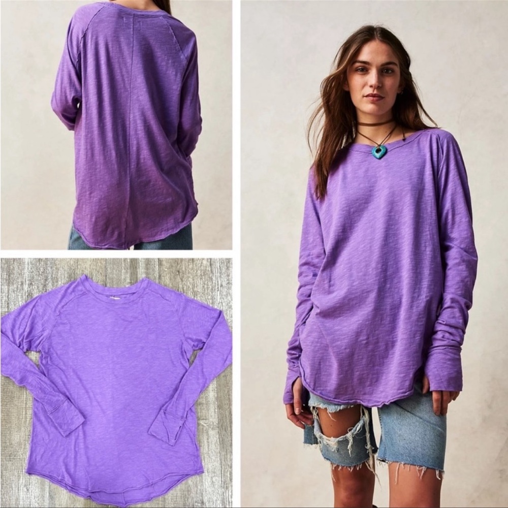 Free People Arden Tee In Easy Iris